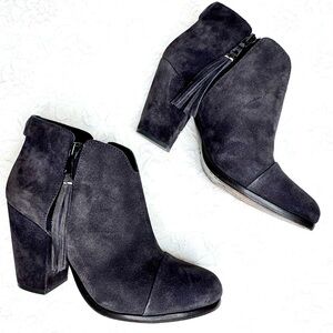 RAG & BONE Margot Suede Leather Ankle Booties 3.5” Heel Boots EU 37.5 | US 7.5